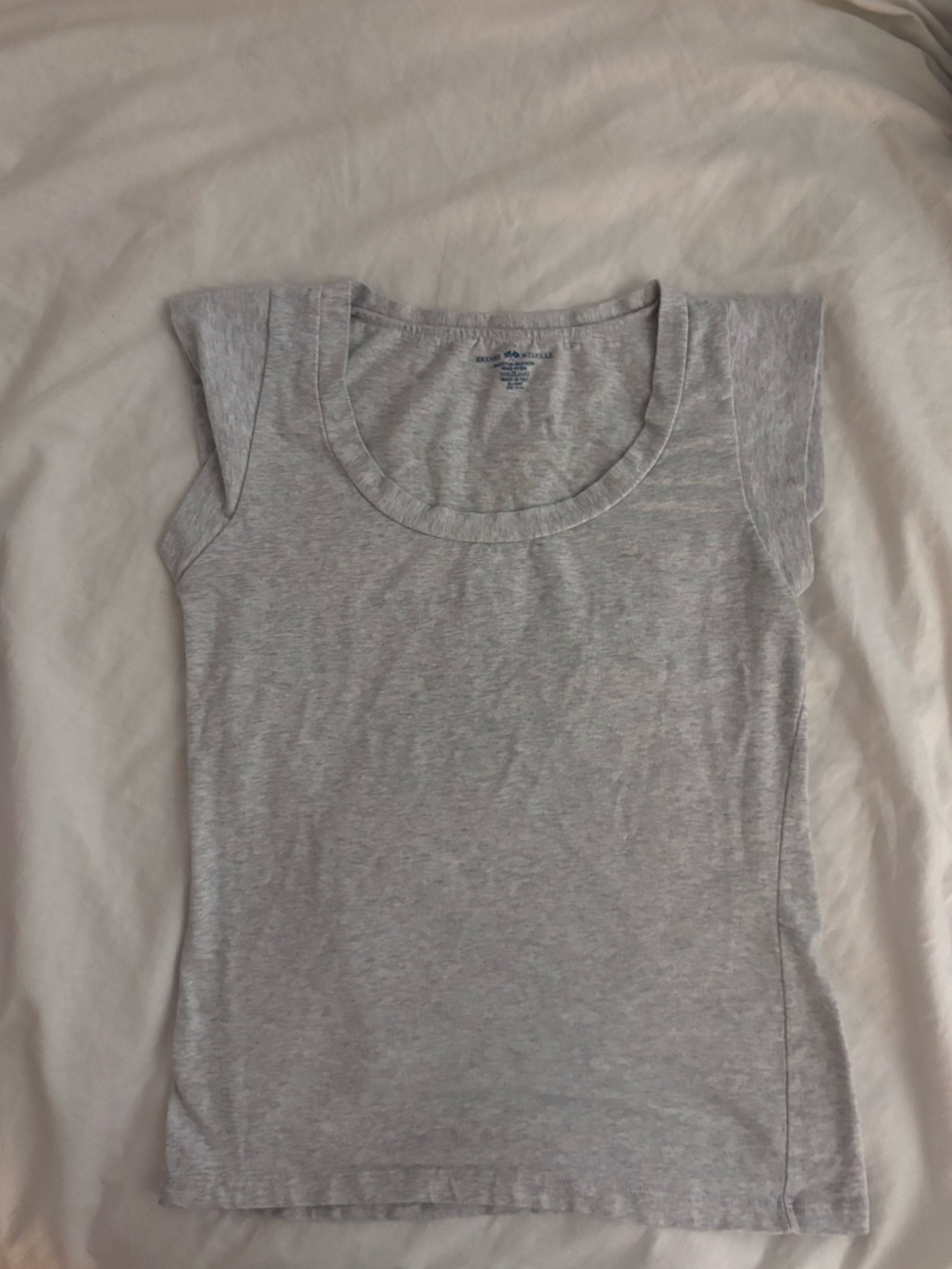 Brandy Melville Light Gray Scoop Neck Tee